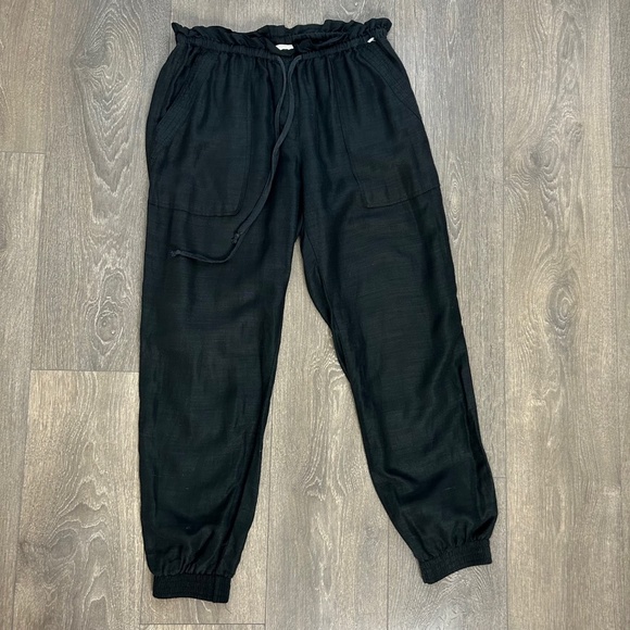 Aritzia Wilfred Woven Pants Drawstring Jogger Trouser Gauzy Black Size Small - Picture 4 of 9